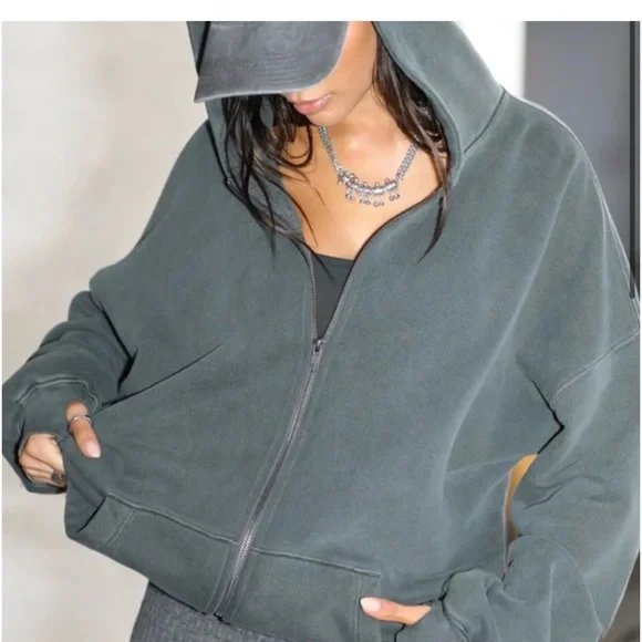 Joah brown hoodie OS will fit up to large/Xl easy! In green new MSRP$228 - Picture 1 of 8